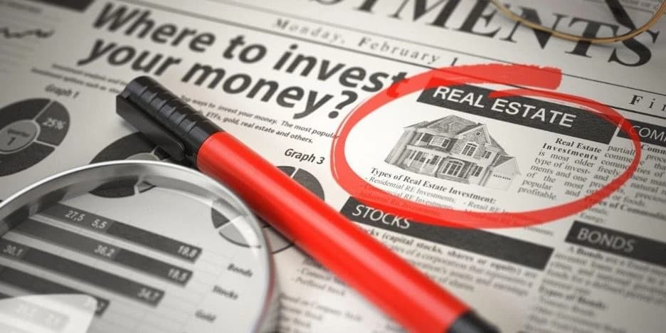 Real estate investment highlighted with red marker